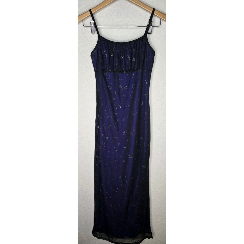 Vintage Y2K 90s Rocket Candy Dress S Black Grunge Fairy Whimsigoth Mesh Sheer